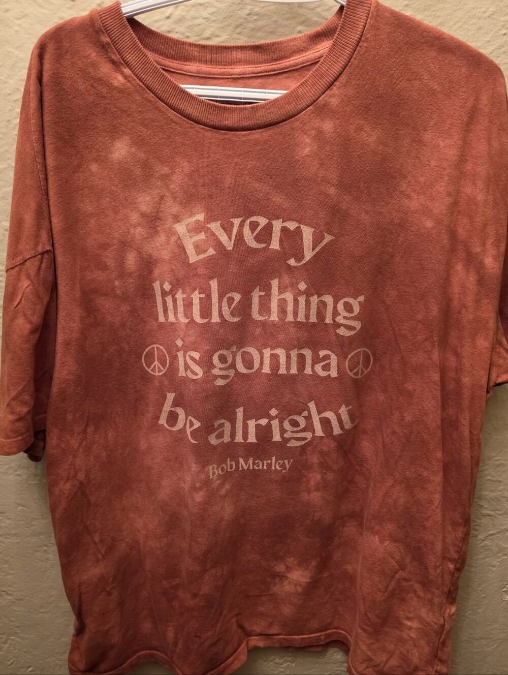 Bob Marley Every Little Thing Graphic Tee L Rust Tie Dye Shirt